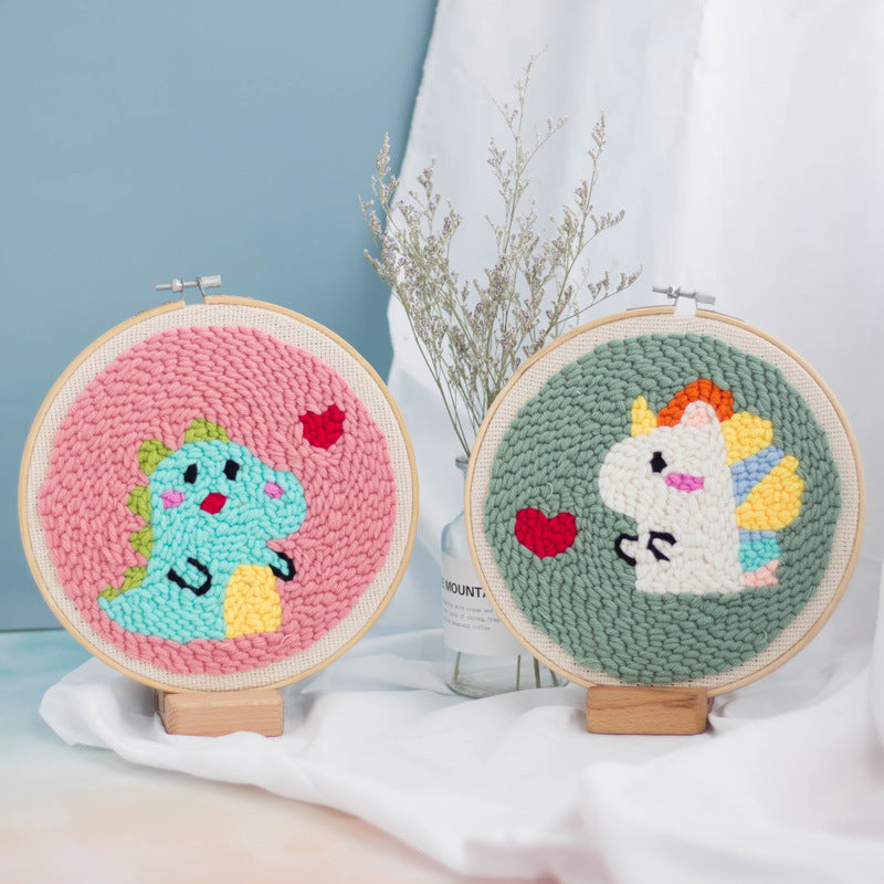 Unicorn Punch Needle Yarn DIY Craft Kit Set