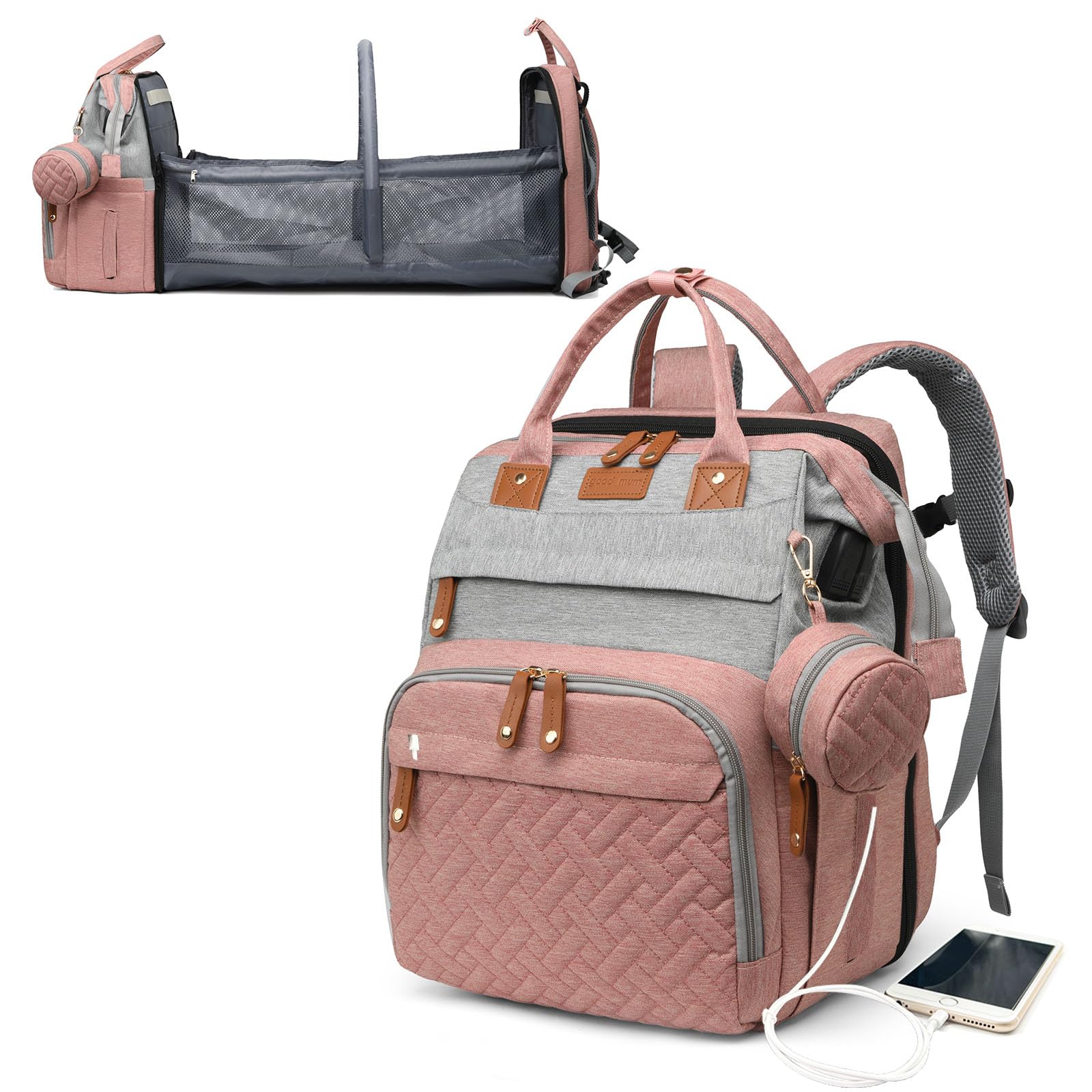All-in-1 Baby Gear Backpack with USB & Change Mat